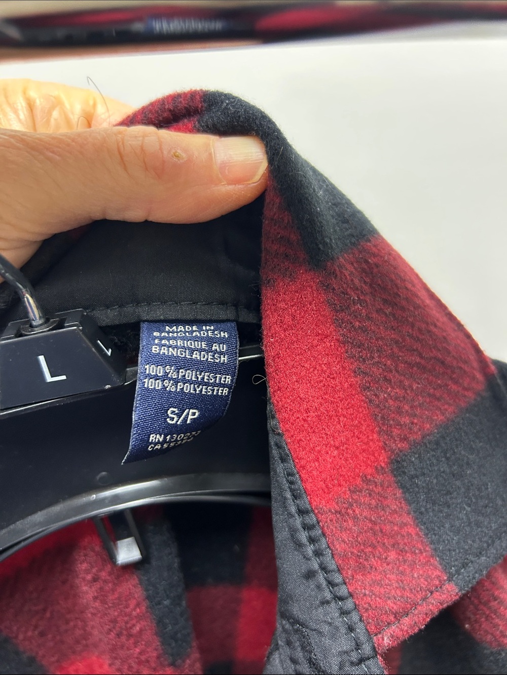 Wrangler Red and Black Plaid Flannel Shirt Jacket image 3